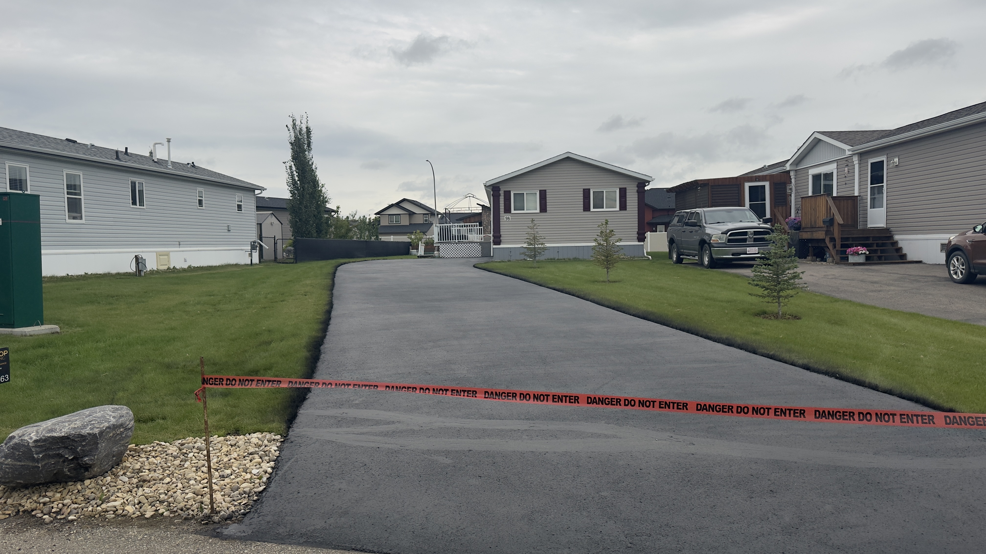 Completed GoNano asphalt treatment in Blackfalds neighbourhood